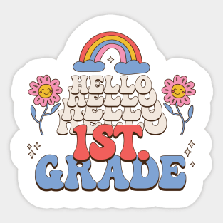 Retro Hello 1st Grade Back To School First Grade Teacher Sticker